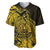 Polynesian Tahiti Island Baseball Jersey The Wave of Water - Gold LT9 - Polynesian Pride