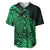 Polynesian Tahiti Island Baseball Jersey The Wave of Water - Green LT9 - Polynesian Pride