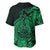 Polynesian Tahiti Island Baseball Jersey The Wave of Water - Green LT9 - Polynesian Pride