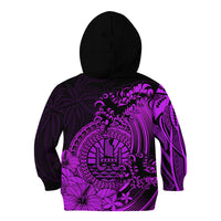 Polynesian Tahiti Island Kid Hoodie The Wave of Water - Purple LT9 Zip Hoodie Purple - Polynesian Pride