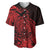 Polynesian Tahiti Island Baseball Jersey The Wave of Water - Red LT9 - Polynesian Pride