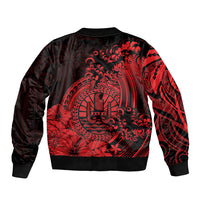 Polynesian Tahiti Island Bomber Jacket The Wave of Water - Red LT9 - Polynesian Pride