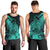 Polynesian Tahiti Island Men Tank Top The Wave of Water - Turquoise LT9 - Polynesian Pride