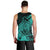 Polynesian Tahiti Island Men Tank Top The Wave of Water - Turquoise LT9 - Polynesian Pride