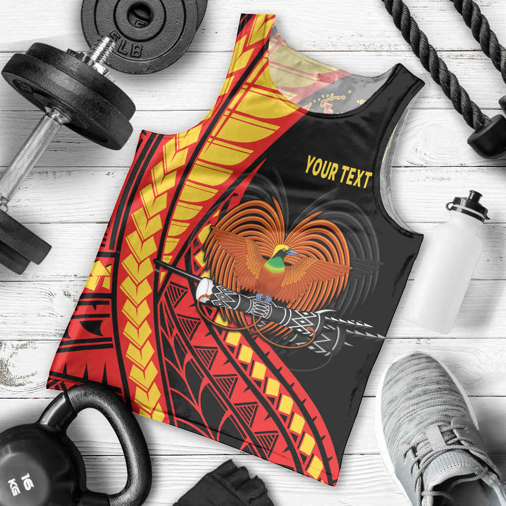 (Custom Personalised) Papua New Guinea Men Tank Top The Greater Bird of Paradise LT9 Black - Polynesian Pride