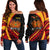 (Custom Personalised) Papua New Guinea Off Shoulder Sweater The Greater Bird of Paradise LT9 Women Black - Polynesian Pride