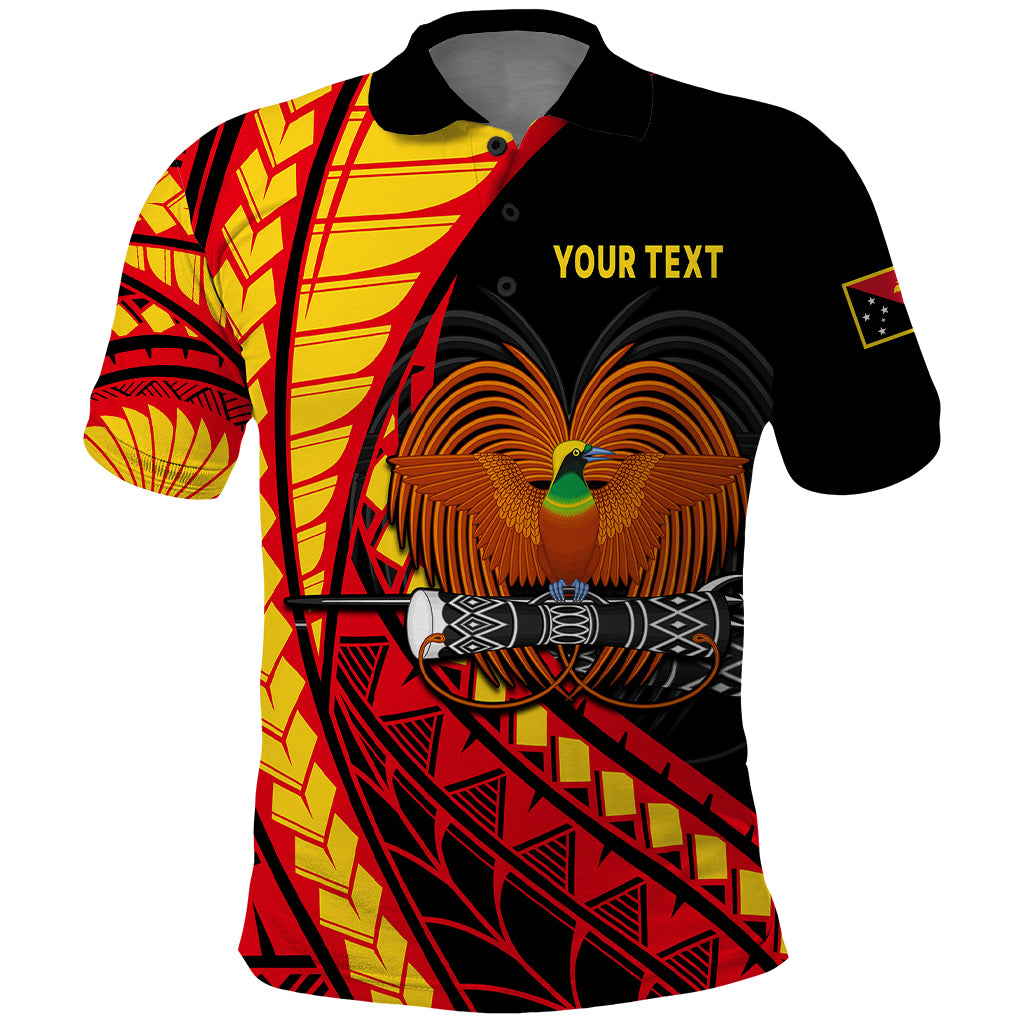 Custom Papua New Guinea Polo Shirt The Greater Bird of Paradise LT9 Black - Polynesian Pride