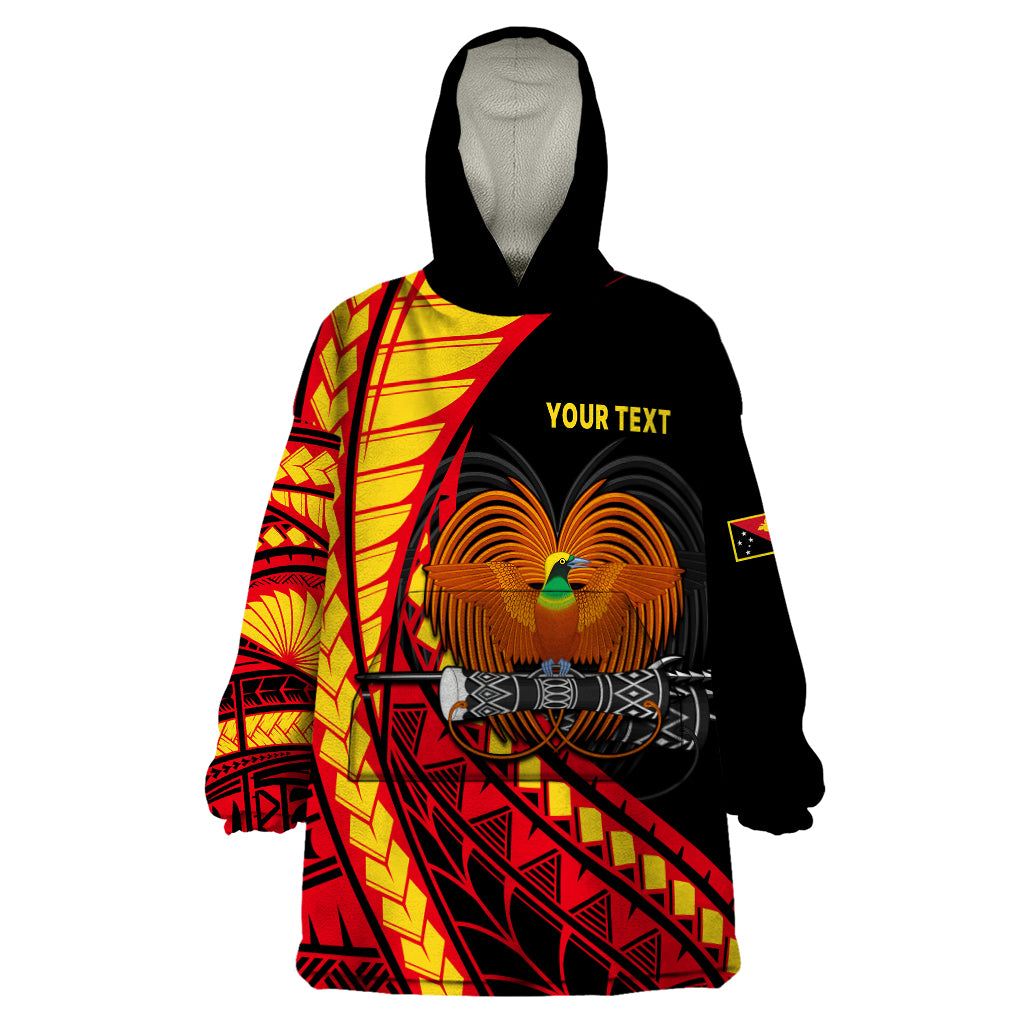 (Custom Personalised) Papua New Guinea Wearable Blanket Hoodie The Greater Bird of Paradise LT9 One Size Black - Polynesian Pride