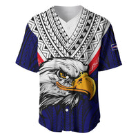 American Samoa Baseball Jersey Bald Eagle with Polynesian Pattern LT9 - Polynesian Pride
