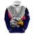 Custom American Samoa Hoodie Bald Eagle with Polynesian Pattern LT9 Zip Hoodie Blue - Polynesian Pride