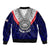 (Custom Personalised) American Samoa Sleeve Zip Bomber Jacket Bald Eagle with Polynesian Pattern LT9 - Polynesian Pride