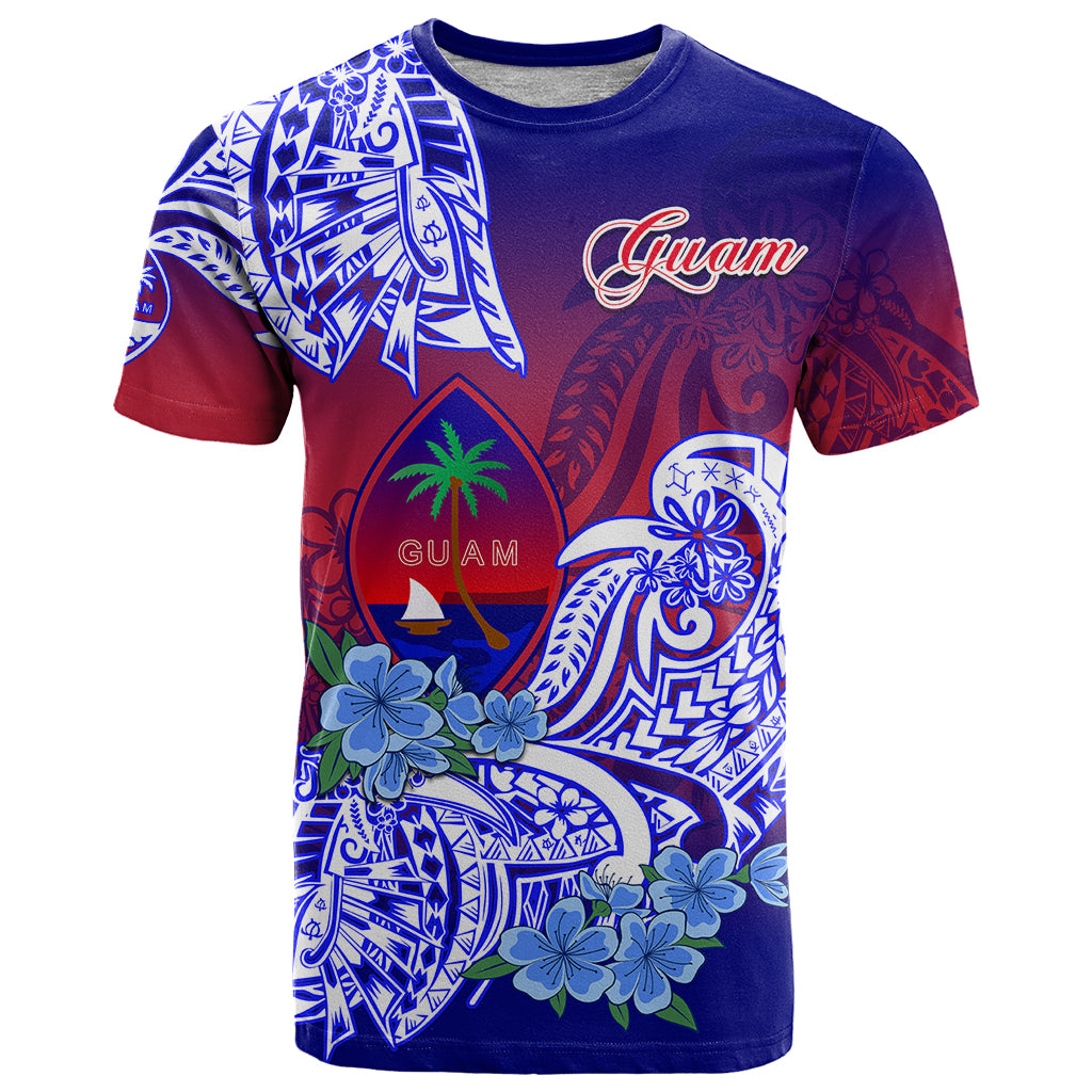 Guam T Shirt Polynesian Floral Tribal LT9 Gradient - Polynesian Pride