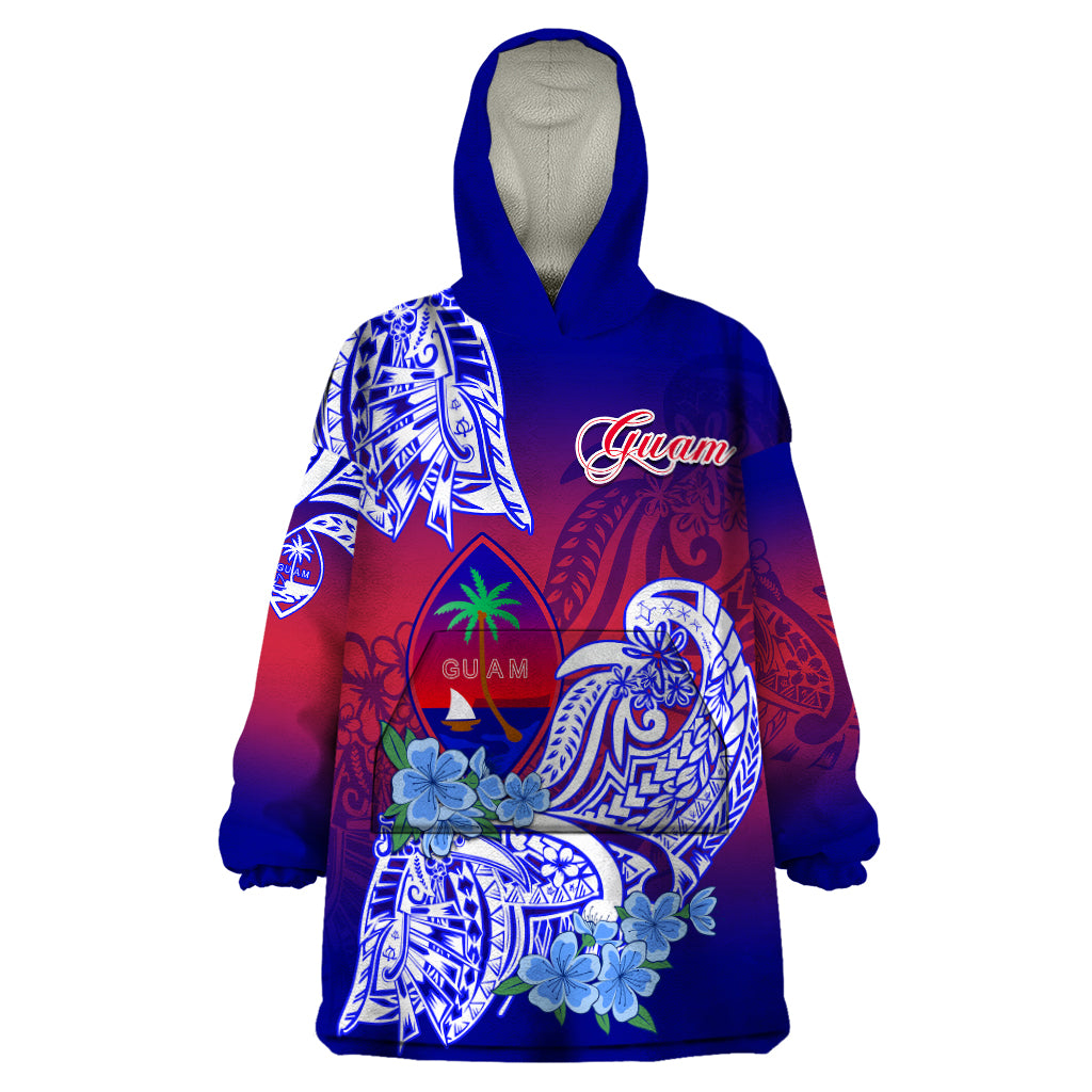 Guam Wearable Blanket Hoodie Polynesian Floral Tribal LT9 One Size Gradient - Polynesian Pride