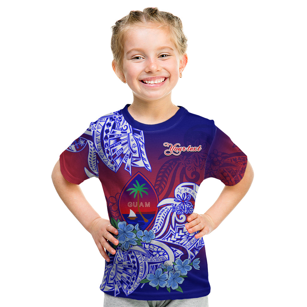 (Custom Personalised) Guam Kid T Shirt Polynesian Floral Tribal LT9 Gradient - Polynesian Pride