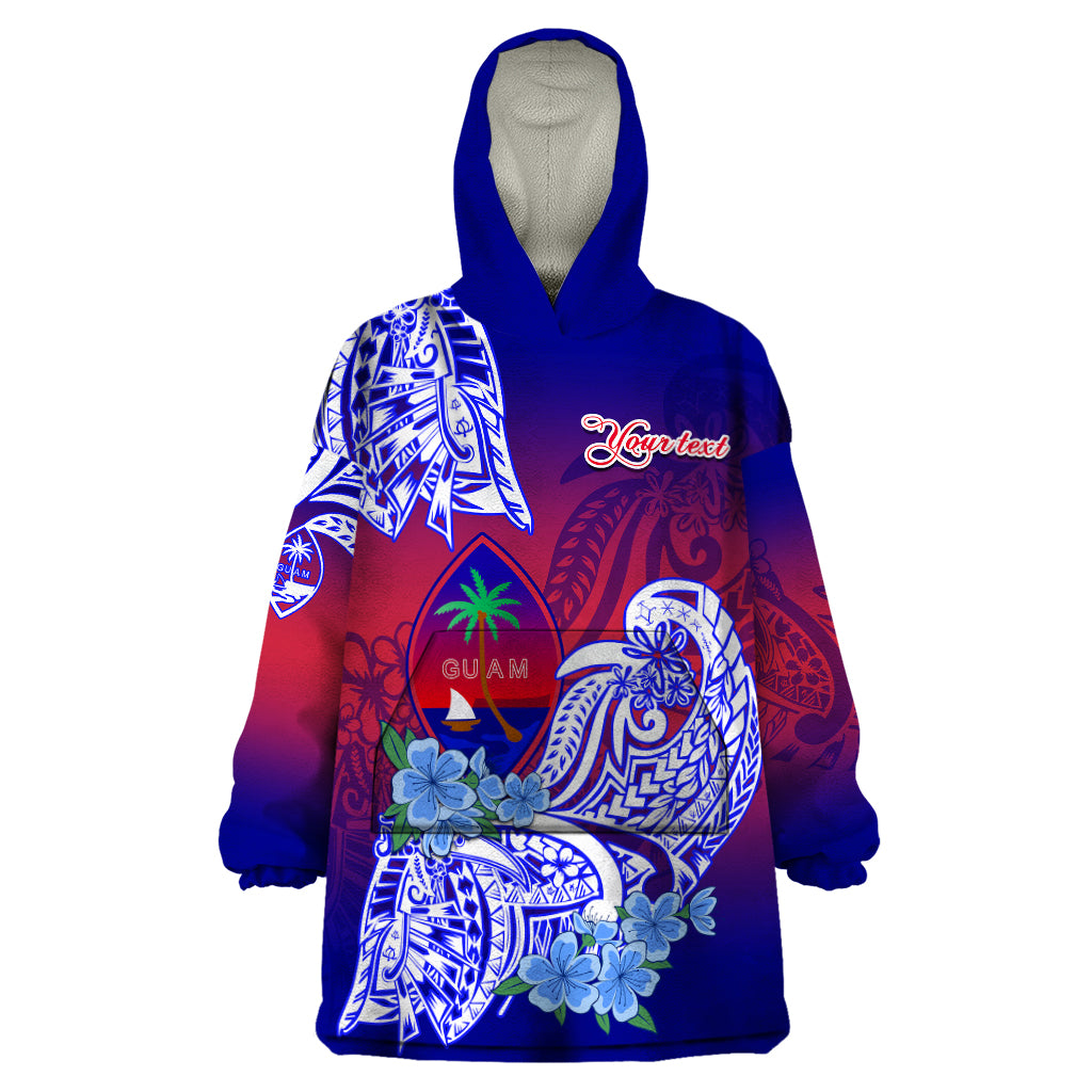 (Custom Personalised) Guam Wearable Blanket Hoodie Polynesian Floral Tribal LT9 One Size Gradient - Polynesian Pride