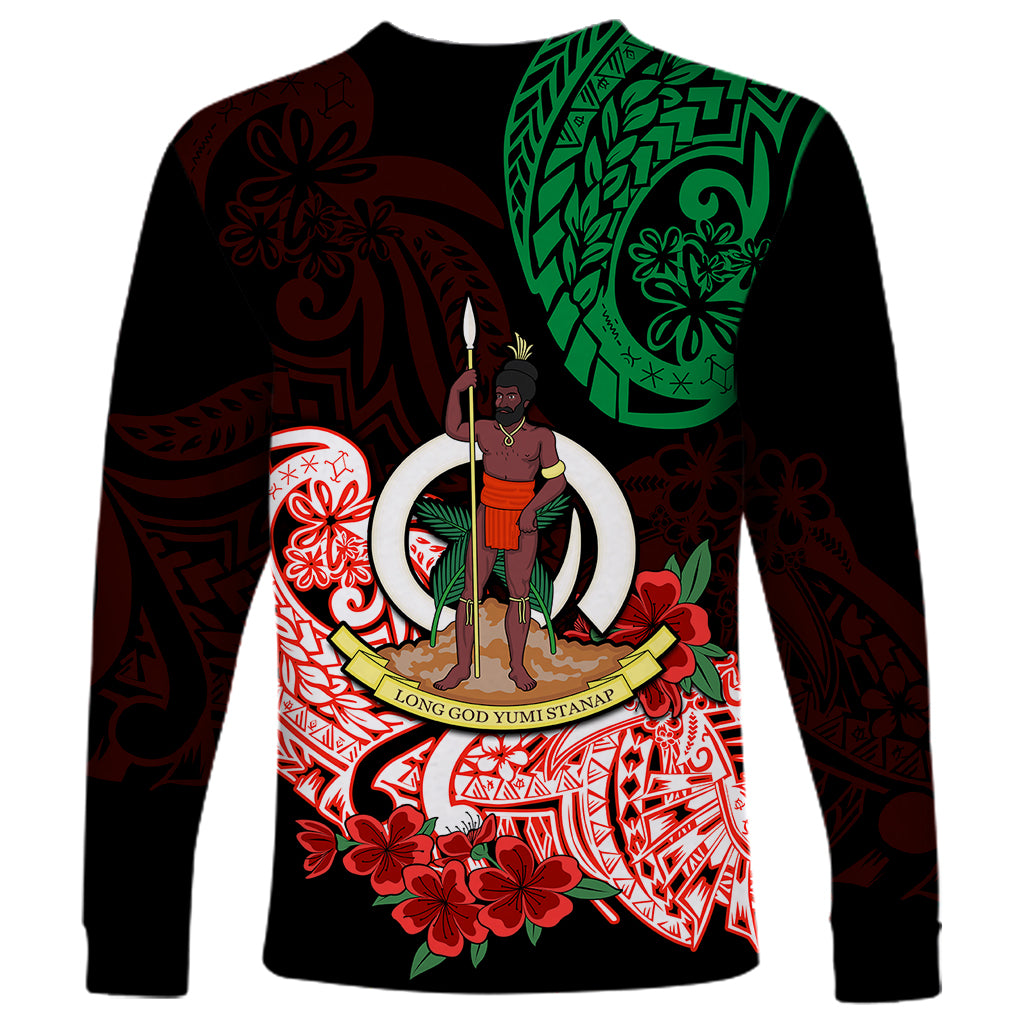 (Custom Personalised) Vanuatu Long Sleeve Shirt Polynesian Floral Tribal LT9 - Polynesian Pride