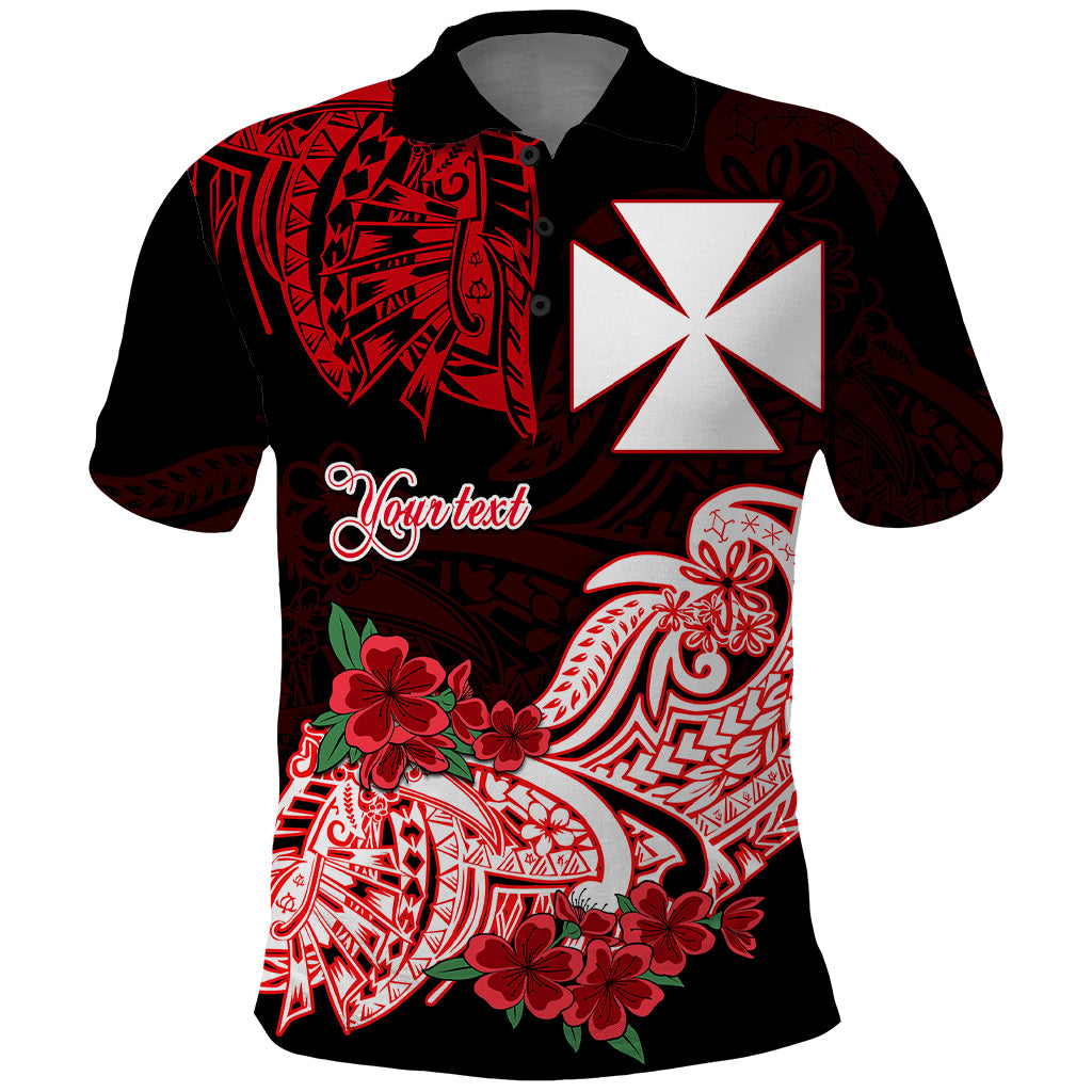 Custom Wallis et Futuna Polo Shirt Polynesian Floral Tribal LT9 Black - Polynesian Pride