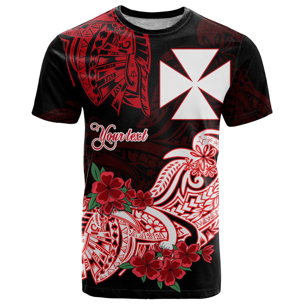 Custom Wallis et Futuna T Shirt Polynesian Floral Tribal LT9 Black - Polynesian Pride