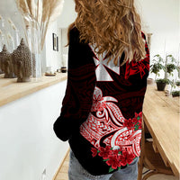 (Custom Personalised) Wallis et Futuna Women Casual Shirt Polynesian Floral Tribal LT9 - Polynesian Pride