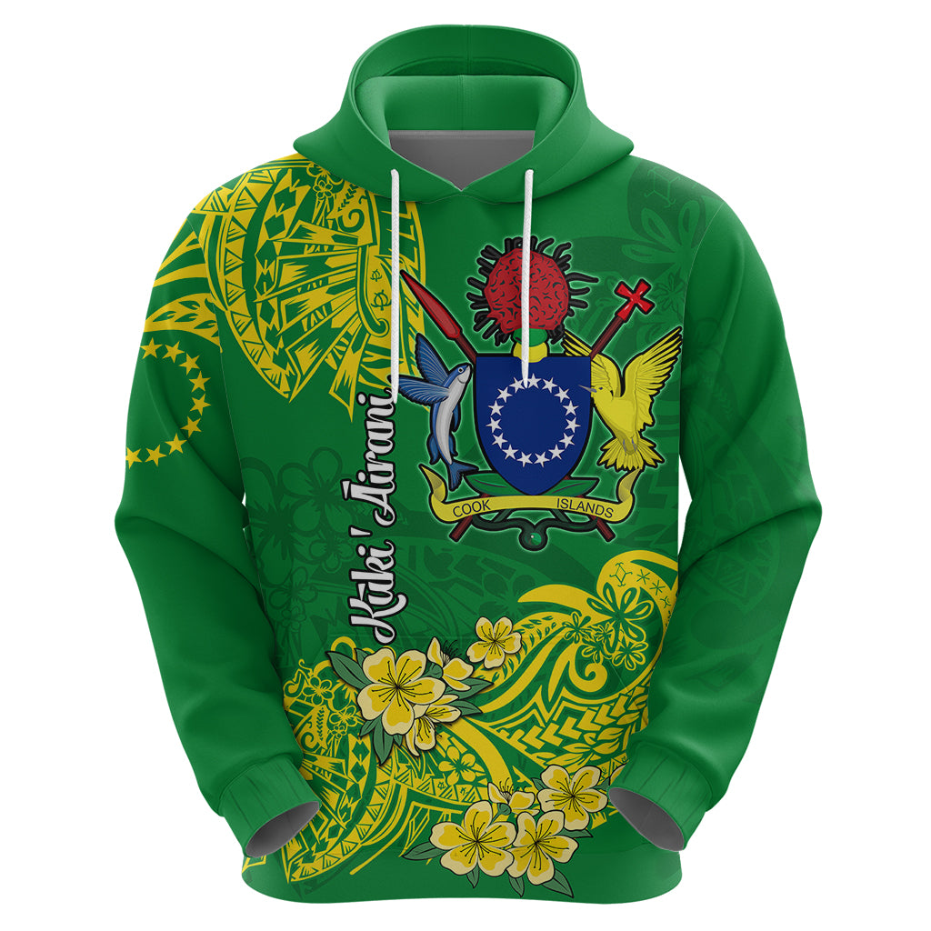 Cook Island Hoodie Polynesian Floral Tribal LT9 Zip Hoodie Green - Polynesian Pride