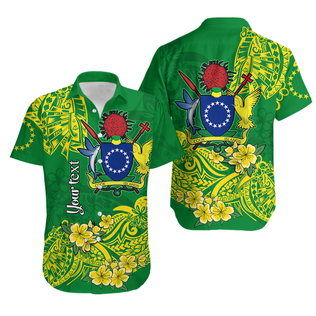 (Custom Personalised) Cook Island Hawaiian Shirt Polynesian Floral Tribal LT9 Green - Polynesian Pride