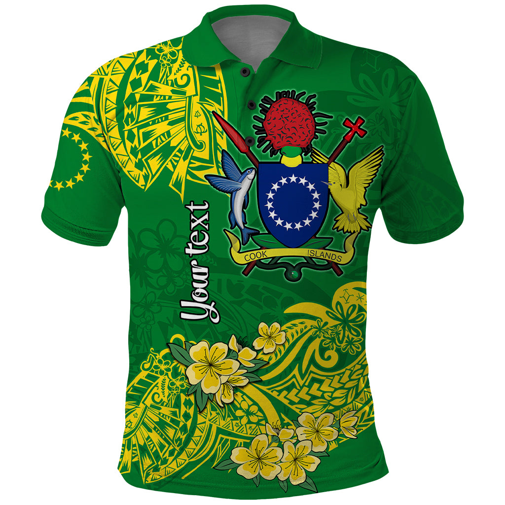 Custom Cook Island Polo Shirt Polynesian Floral Tribal LT9 Green - Polynesian Pride