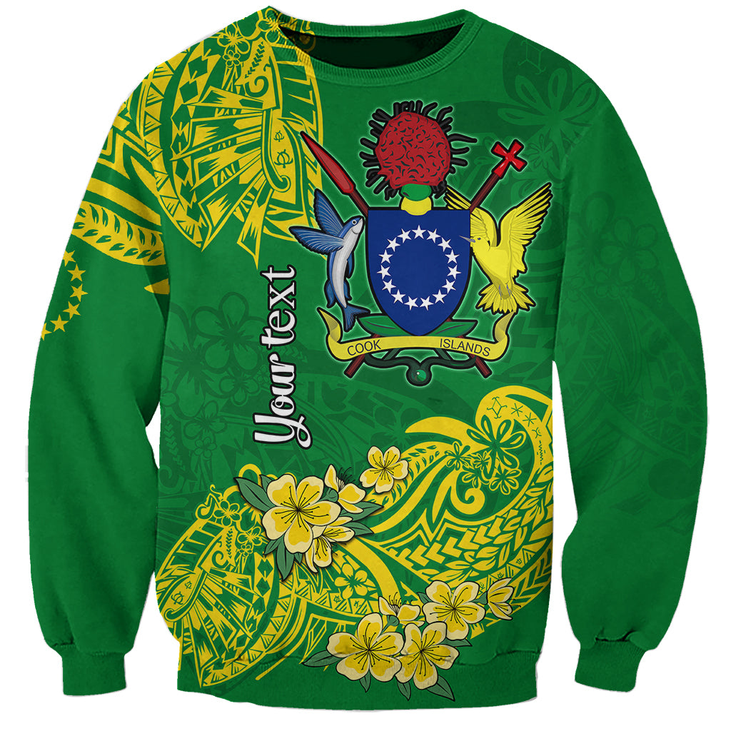 (Custom Personalised) Cook Island Sweatshirt Polynesian Floral Tribal LT9 Unisex Green - Polynesian Pride