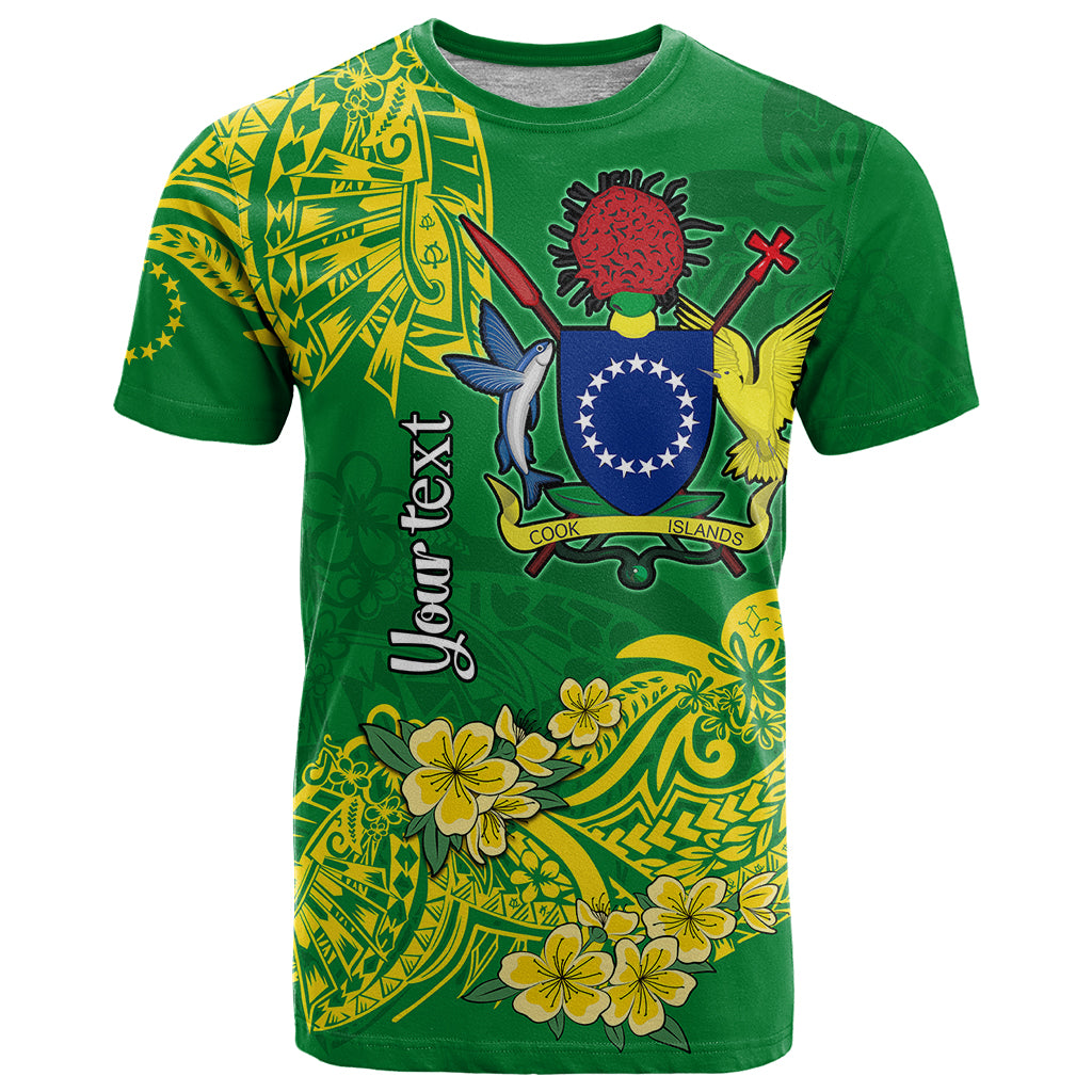 Custom Cook Island T Shirt Polynesian Floral Tribal LT9 Green - Polynesian Pride