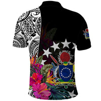 Cook Island Polo Shirt Tribal Polynesian and Tropical Flowers LT9 - Polynesian Pride