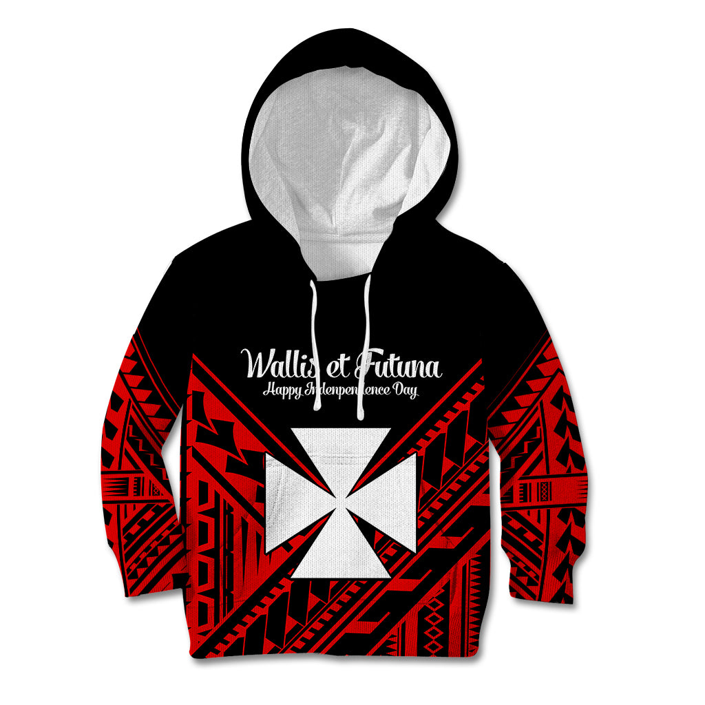 Wallis et Futuna Kid Hoodie Happy Independence Day LT9 Hoodie Red - Polynesian Pride