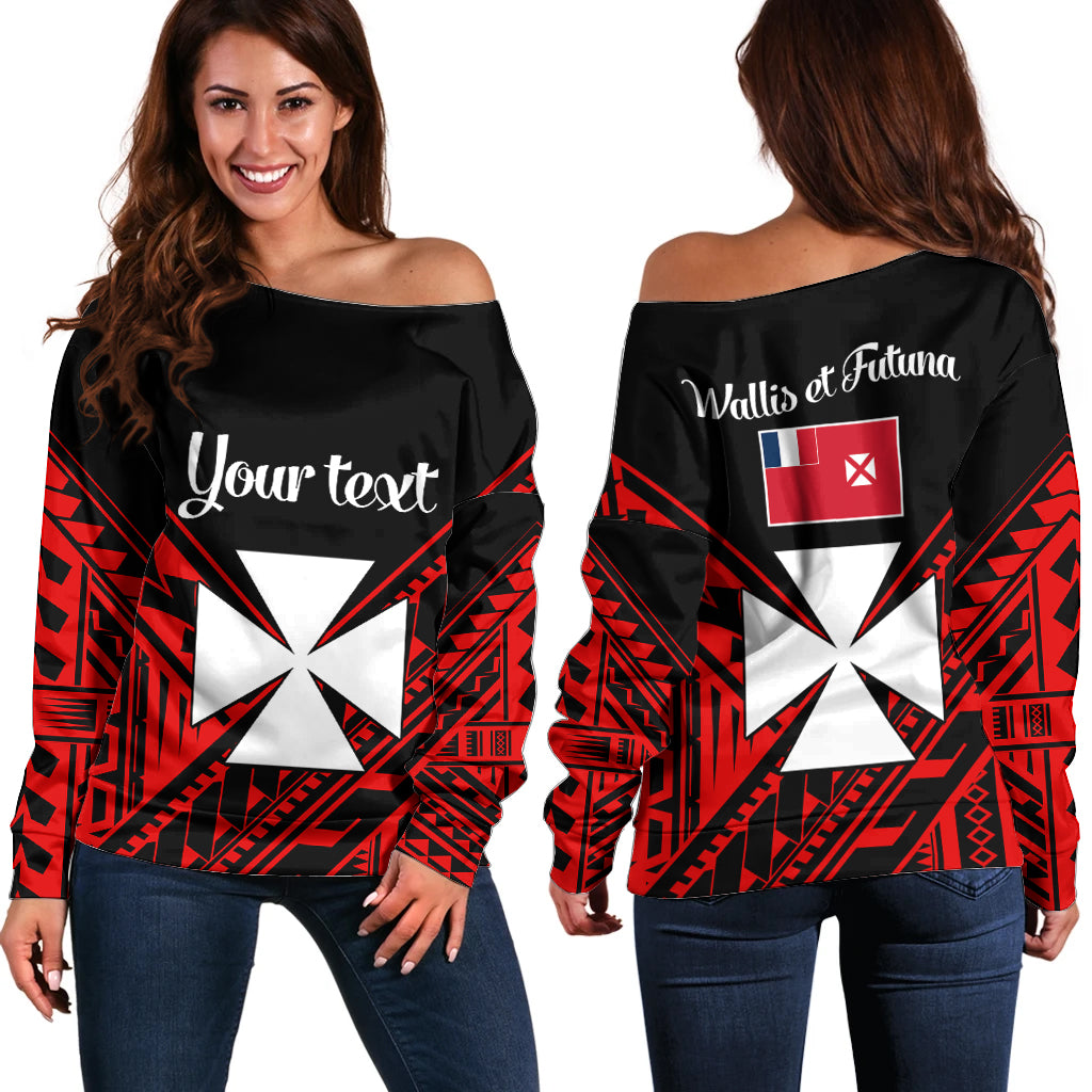 (Custom Personalised) Wallis et Futuna Off Shoulder Sweater Happy Independence Day LT9 Women Red - Polynesian Pride