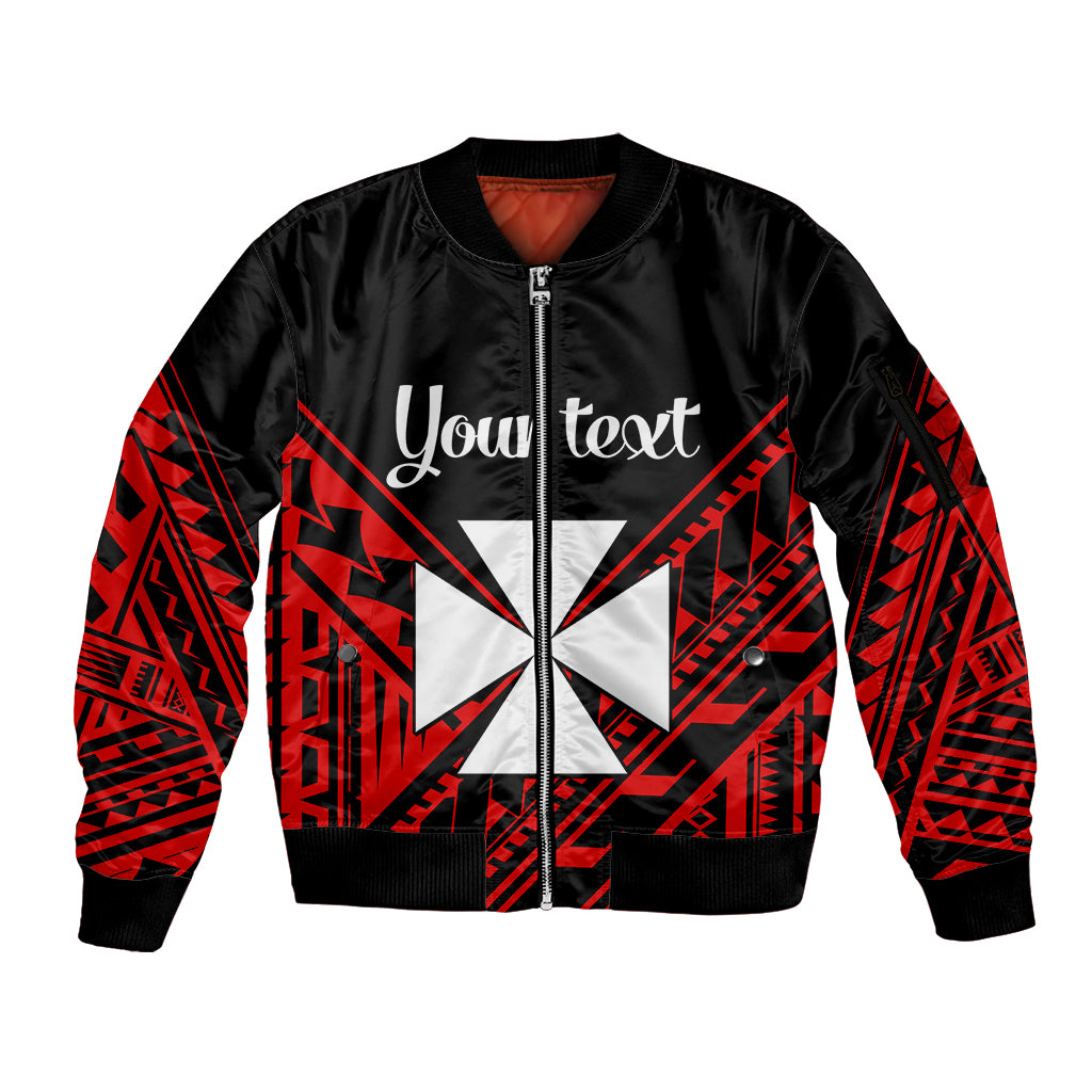 (Custom Personalised) Wallis et Futuna Sleeve Zip Bomber Jacket Happy Independence Day LT9 Unisex Red - Polynesian Pride