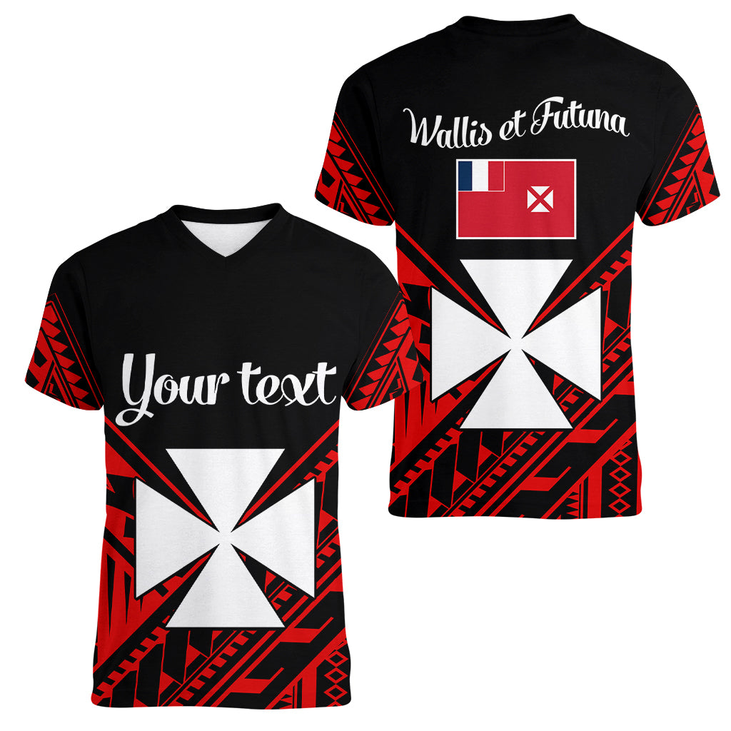 (Custom Personalised) Wallis et Futuna Women V Neck T Shirt Happy Independence Day LT9 Female Red - Polynesian Pride