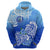 Custom Federated States of Micronesia Hoodie Polynesian Floral Tribal LT9 Zip Hoodie Blue - Polynesian Pride