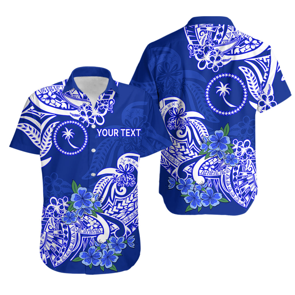 (Custom Personalised) FSM Chuuk State Hawaiian Shirt Polynesian Floral Tribal LT9 Blue - Polynesian Pride