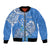 FSM Kosrae State Bomber Jacket Polynesian Floral Tribal LT9 Unisex Blue - Polynesian Pride