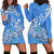 (Custom Personalised) FSM Kosrae State Hoodie Dress Polynesian Floral Tribal LT9 Blue - Polynesian Pride