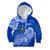 FSM Pohnpei State Kid Hoodie Polynesian Floral Tribal LT9 Blue - Polynesian Pride
