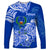 FSM Pohnpei State Long Sleeve Shirt Polynesian Floral Tribal LT9 Unisex Blue - Polynesian Pride