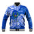 (Custom Personalised) FSM Pohnpei State Baseball Jacket Polynesian Floral Tribal LT9 Unisex Blue - Polynesian Pride