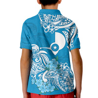 FSM Yap State Kid Polo Shirt Polynesian Floral Tribal LT9 - Polynesian Pride