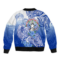 Northern Mariana Islands Bomber Jacket Polynesian Floral Tribal LT9 - Polynesian Pride