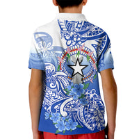 Northern Mariana Islands Kid Polo Shirt Polynesian Floral Tribal LT9 - Polynesian Pride