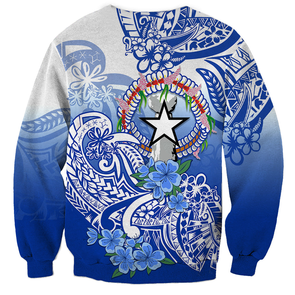 Northern Mariana Islands Sweatshirt Polynesian Floral Tribal LT9 - Polynesian Pride