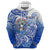 Custom Northern Mariana Islands Hoodie Polynesian Floral Tribal LT9 Zip Hoodie Blue - Polynesian Pride