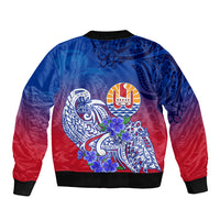 Tahiti Bomber Jacket Polynesian Floral Tribal LT9 - Polynesian Pride