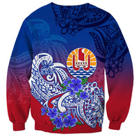 Tahiti Sweatshirt Polynesian Floral Tribal LT9 - Polynesian Pride