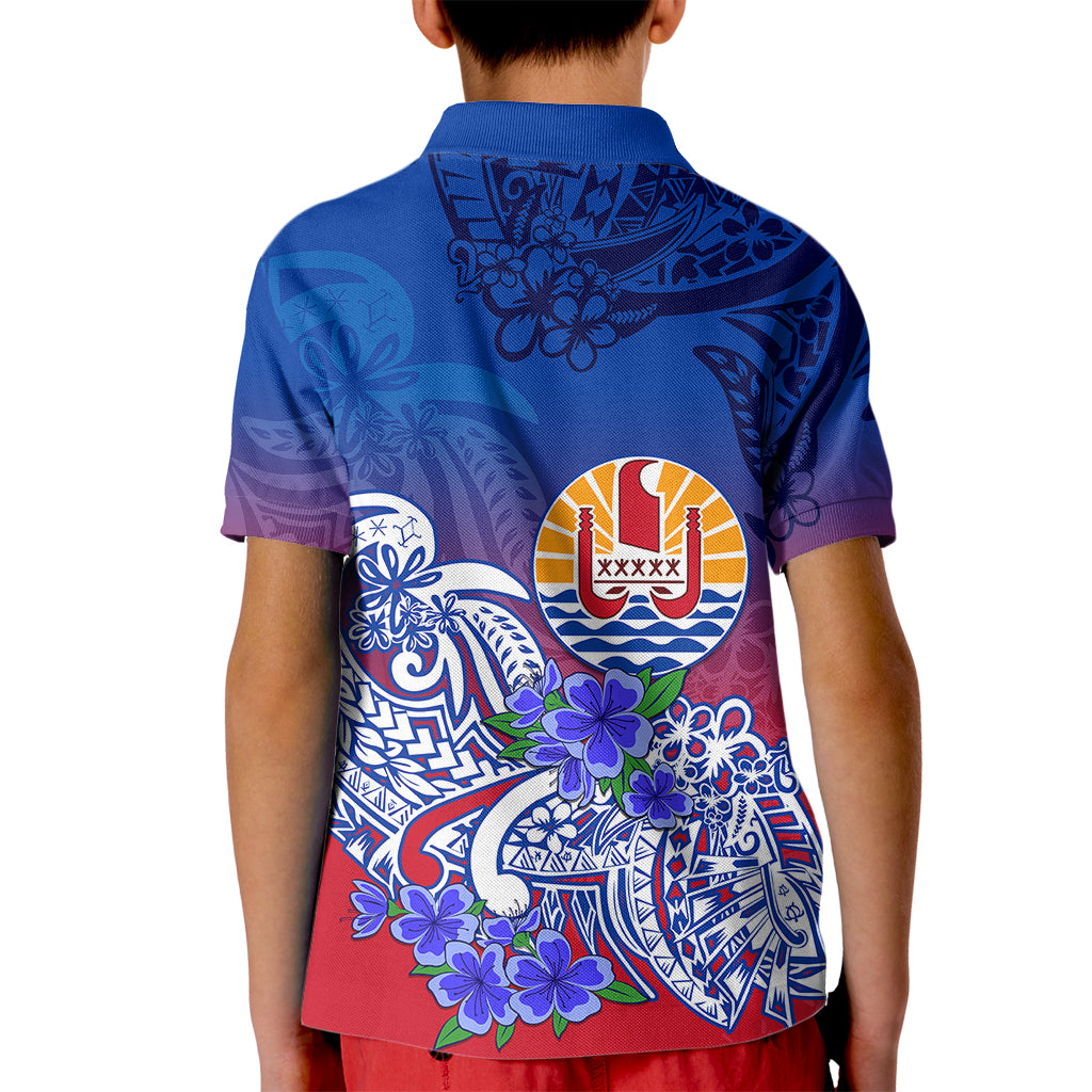 (Custom Personalised) Tahiti Kid Polo Shirt Polynesian Floral Tribal LT9 - Polynesian Pride