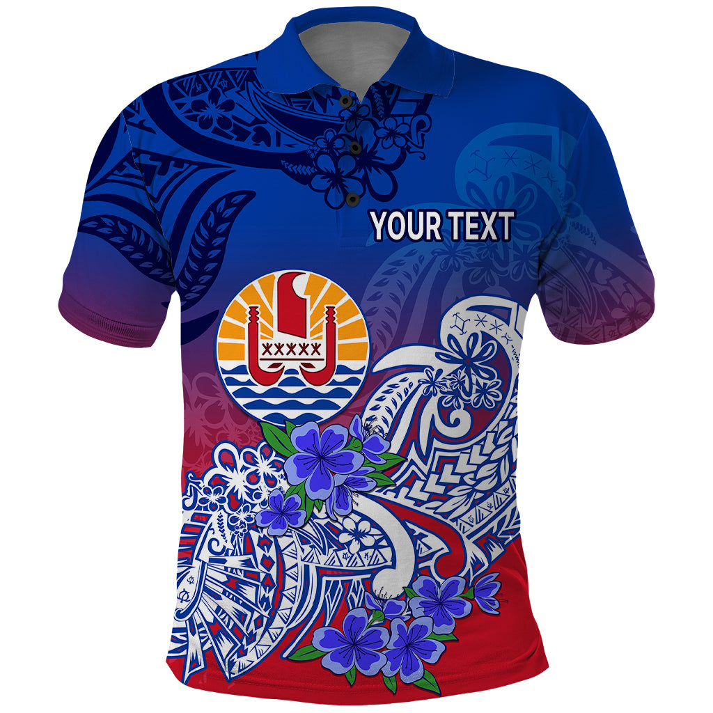 Custom Tahiti Polo Shirt Polynesian Floral Tribal LT9 Blue - Polynesian Pride