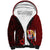 Tahiti Sherpa Hoodie Polynesian Coat Of Arm With Hibiscus LT9 Unisex Red - Polynesian Pride